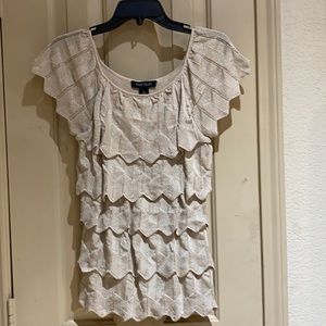 White House Black Market Cream Blouse
